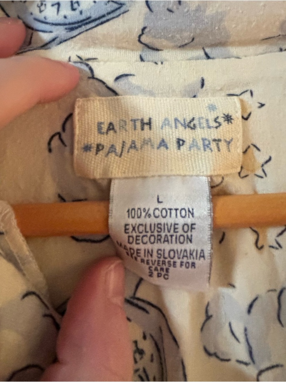 Earth Angels Pajama Party Top Vintage L - Picture 3 of 4
